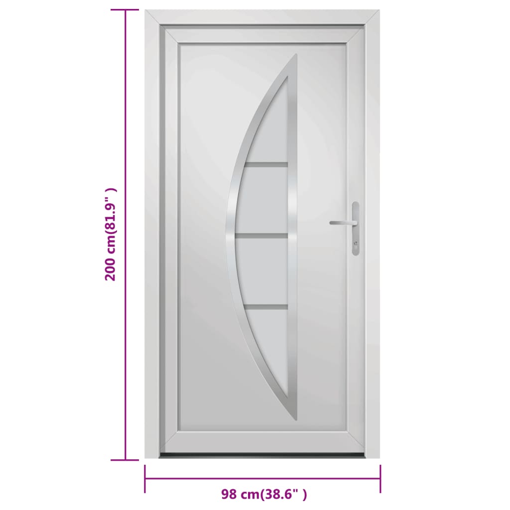 Voordeur 98x200 cm PVC wit