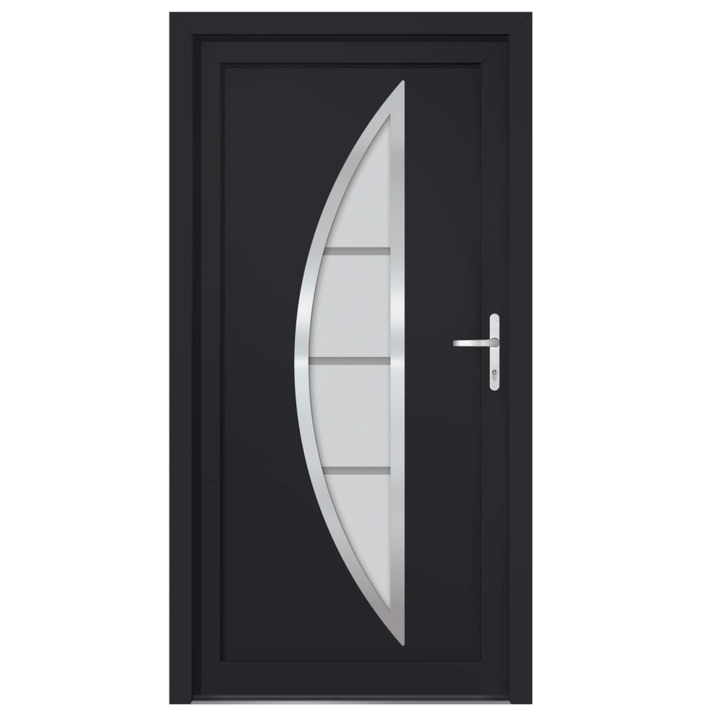 Voordeur 88x200 cm PVC antracietkleurig