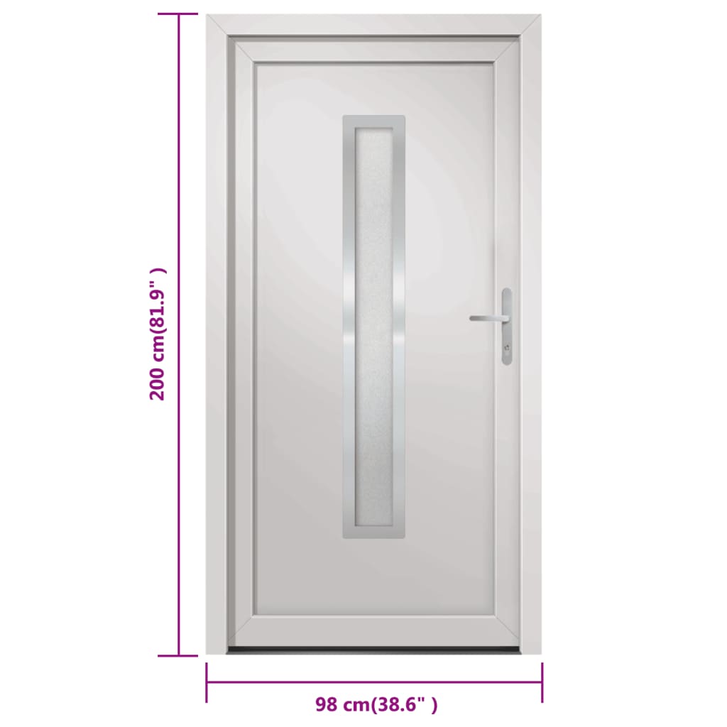 Voordeur 98x200 cm PVC wit