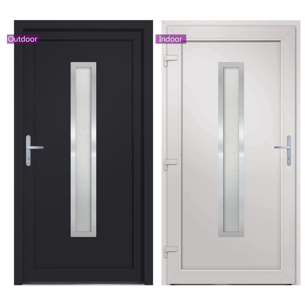 Voordeur 98x208 cm PVC antracietkleurig