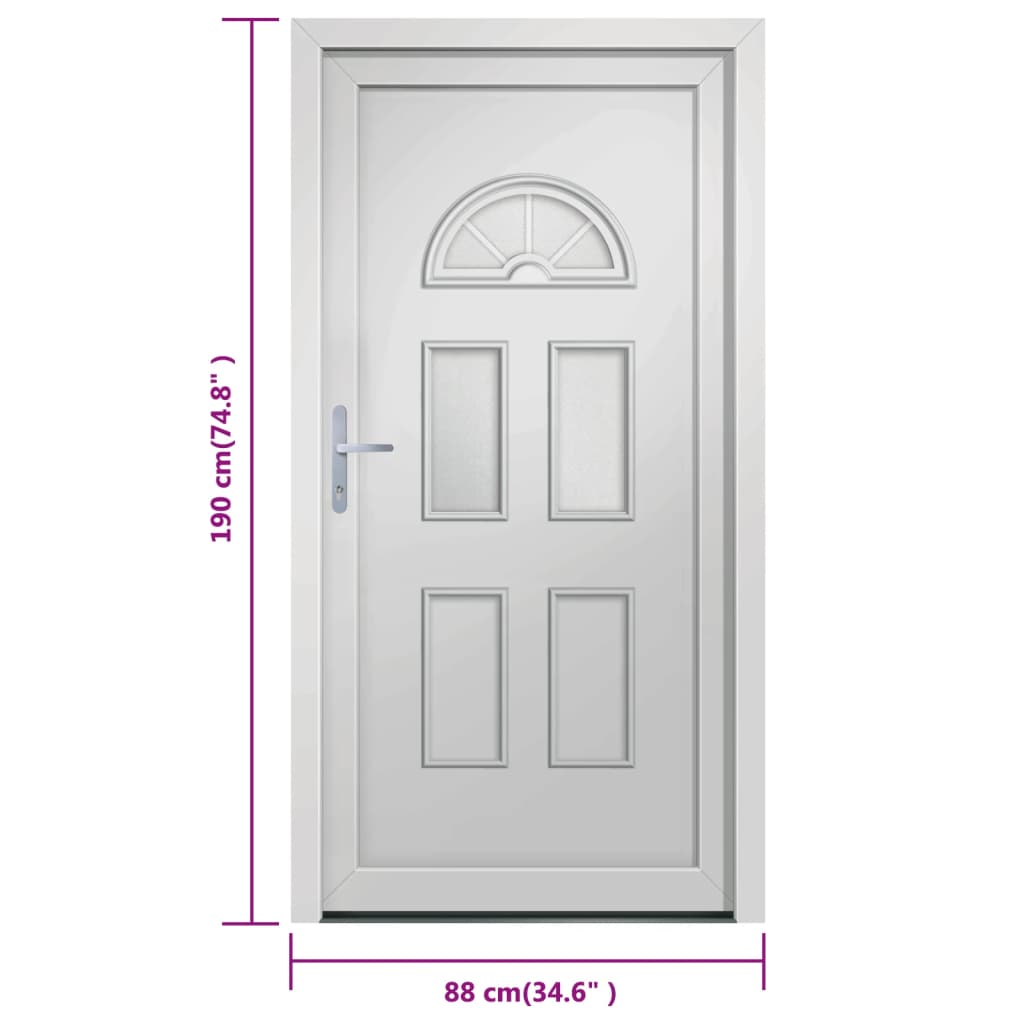 Voordeur 88x190 cm PVC wit