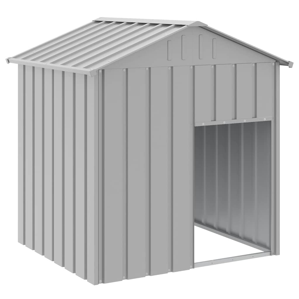 Hondenhok Met Dak 117X103X123 Cm Gegalvaniseerd Staal Lichtgrijs