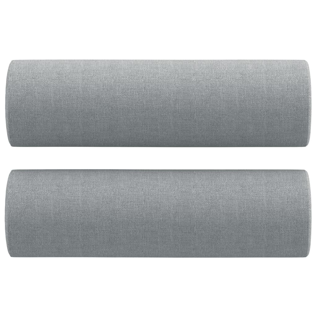 Tweezitsbank met sierkussens 140 cm stof lichtgrijs