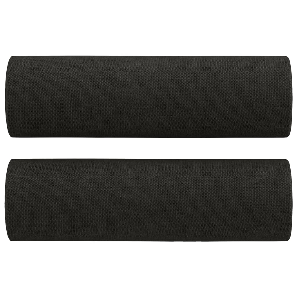 Tweezitsbank met sierkussens 140 cm stof zwart