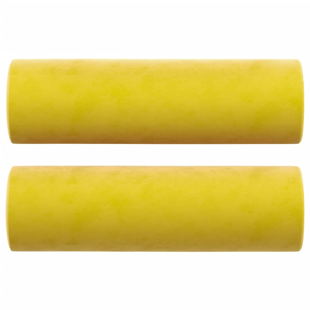 Tweezitsbank met sierkussens 140 cm fluweel geel