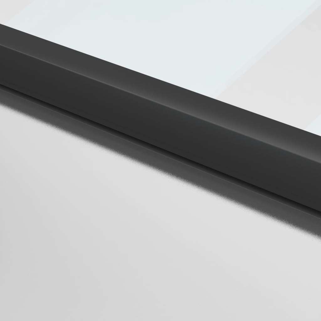 Binnendeur smal 83x201,5 cm gehard glas en aluminium zwart
