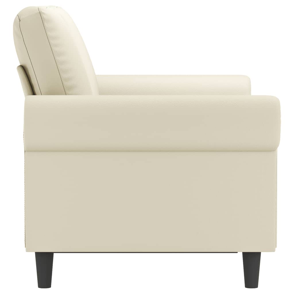 Tweezitsbank 120 cm kunstleer crèmekleurig