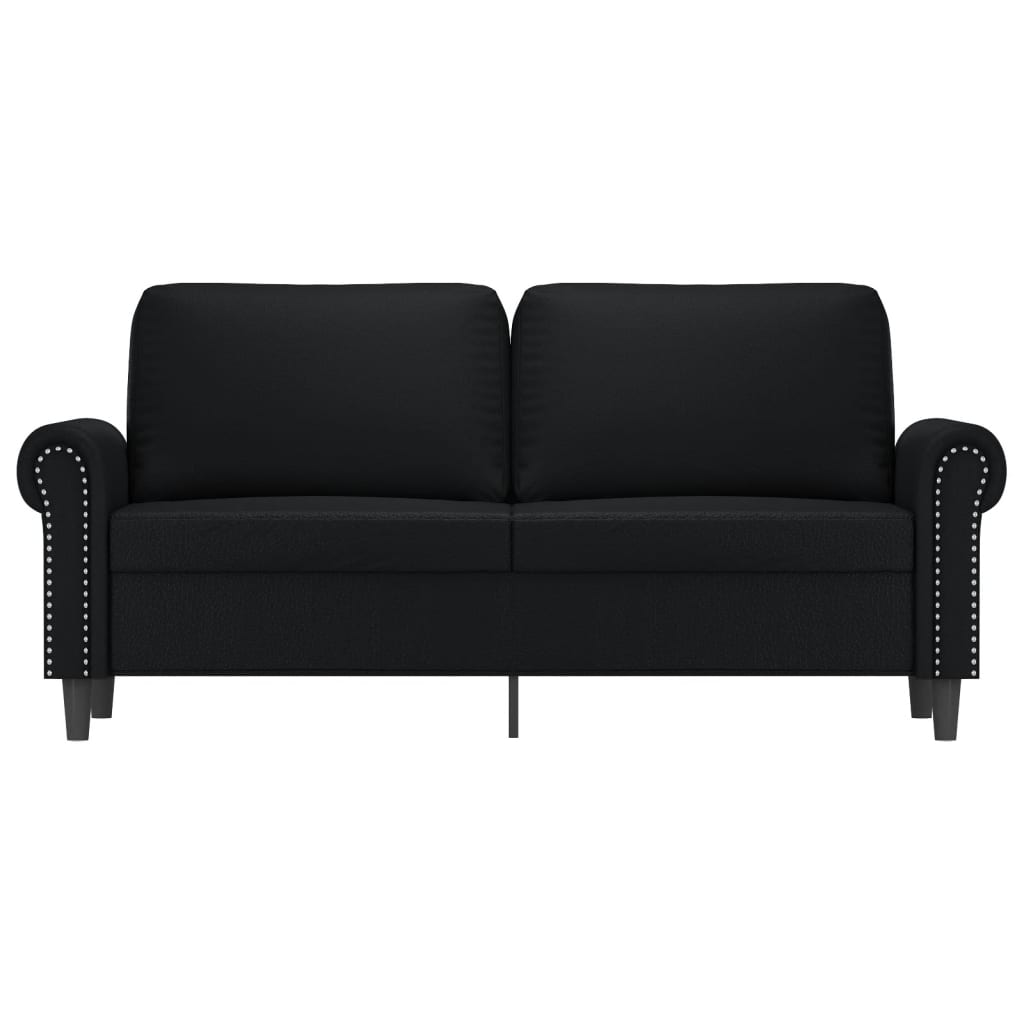 Tweezitsbank 140 cm kunstleer zwart