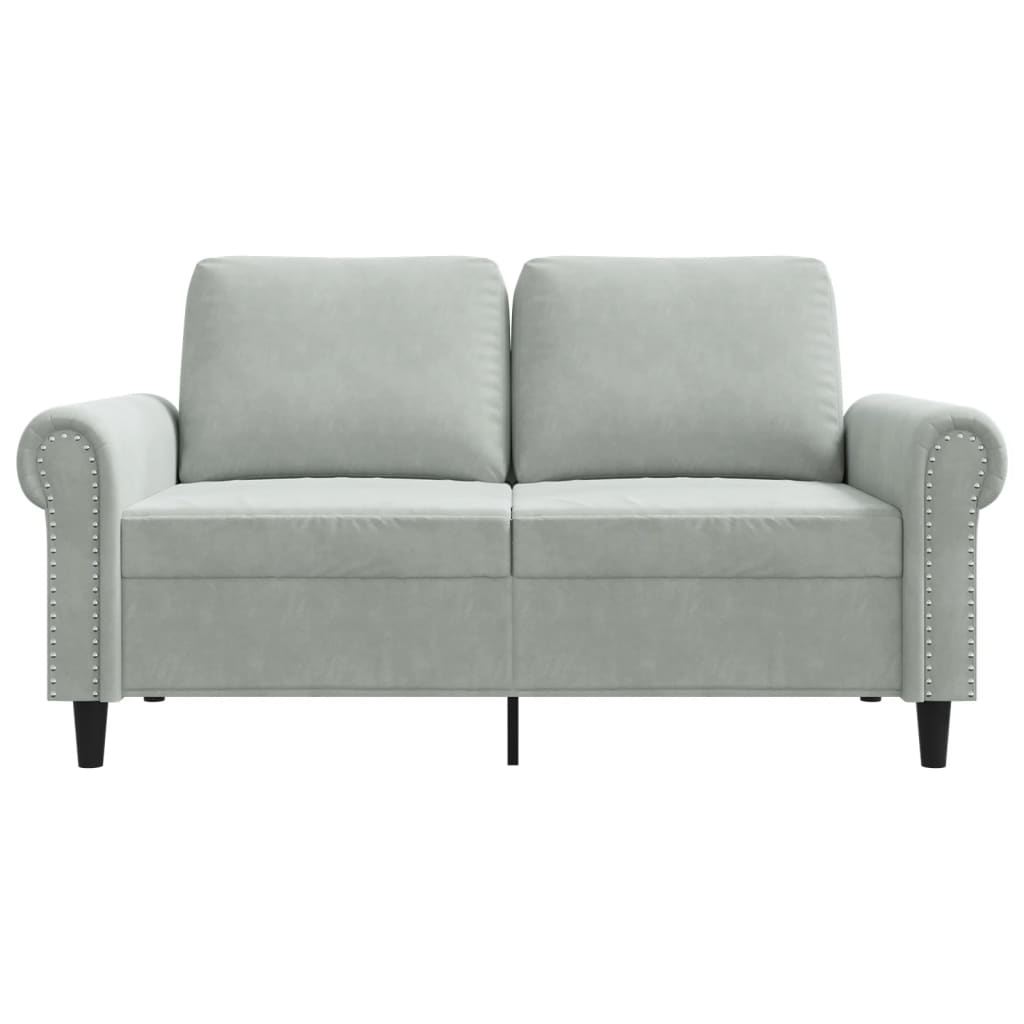 Tweezitsbank 120 cm fluweel lichtgrijs