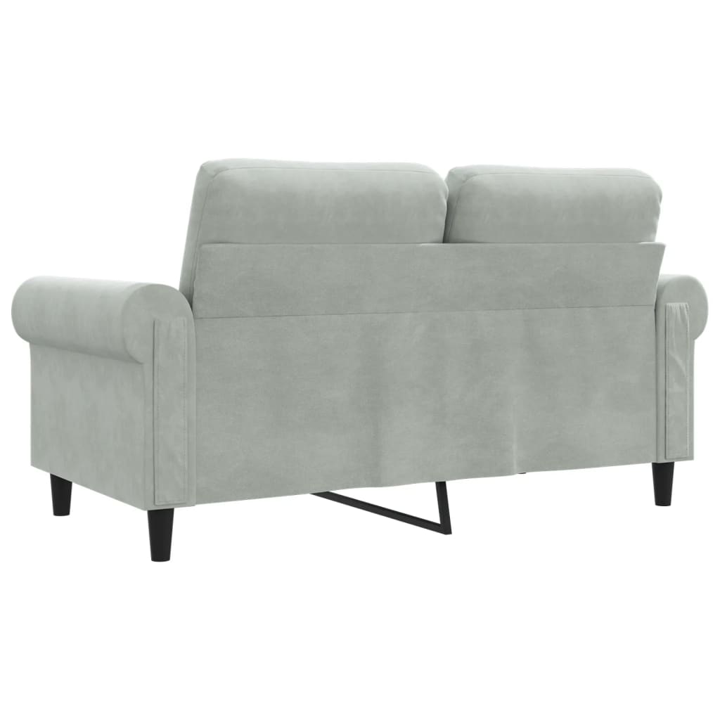 Tweezitsbank 120 cm fluweel lichtgrijs