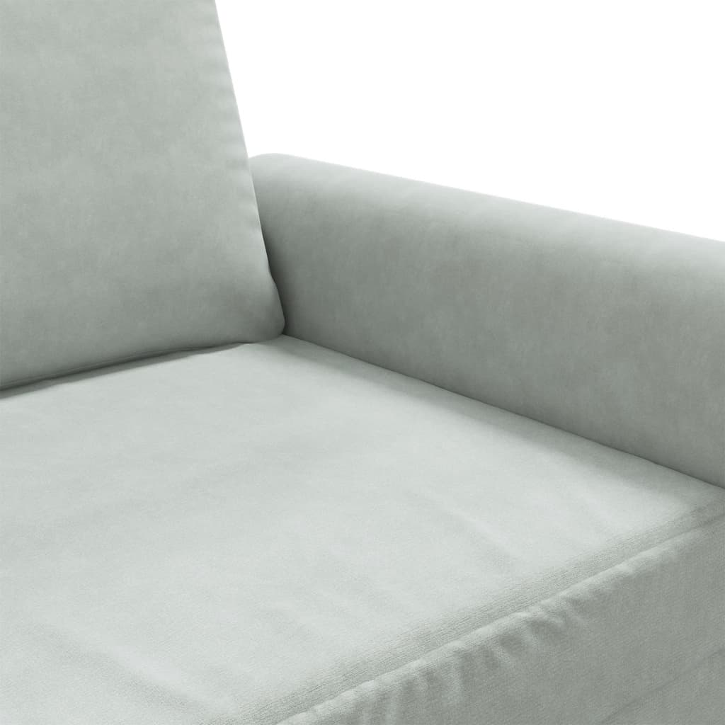 Tweezitsbank 120 cm fluweel lichtgrijs