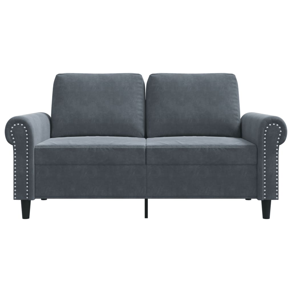 Tweezitsbank 120 cm fluweel donkergrijs