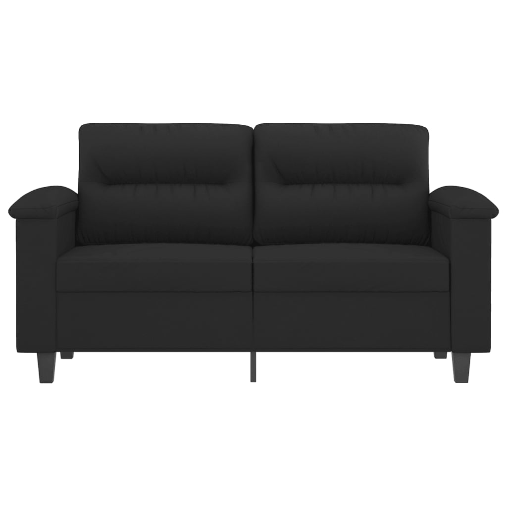 Tweezitsbank 120 cm microvezelstof zwart