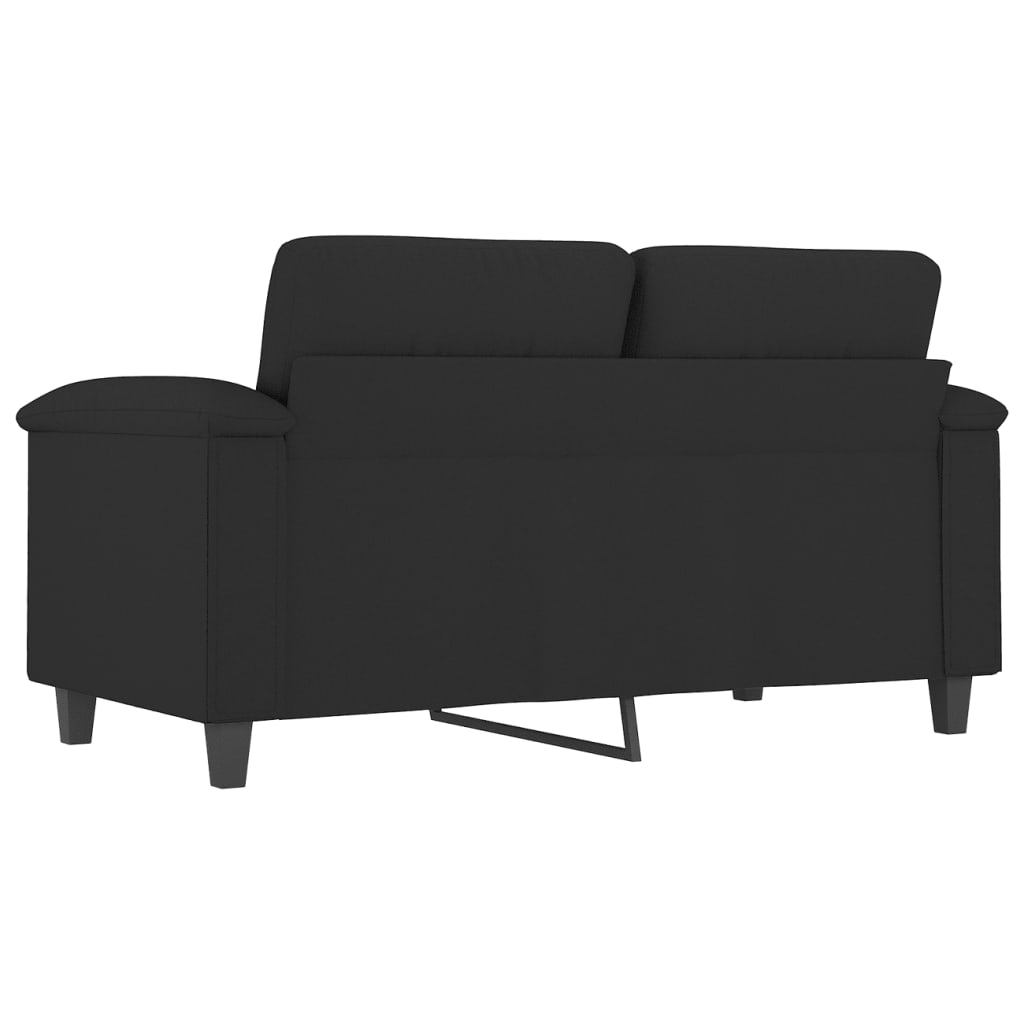 Tweezitsbank 120 cm microvezelstof zwart