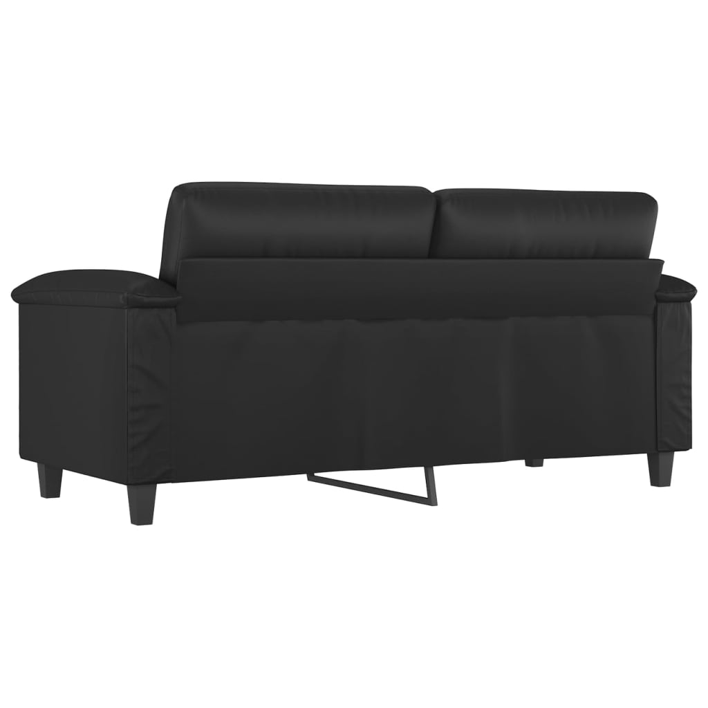 Tweezitsbank 140 cm kunstleer zwart