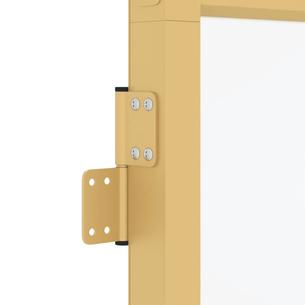 Binnendeur smal 102,5x201,5 cm gehard glas en aluminium goud