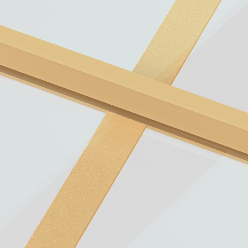 Binnendeur smal 93x201,5 cm gehard glas en aluminium goudkleur