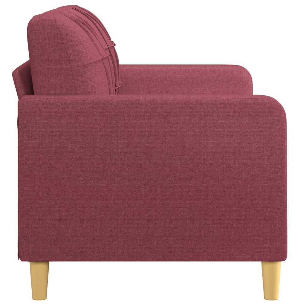 Tweezitsbank 140 cm stof wijnrood