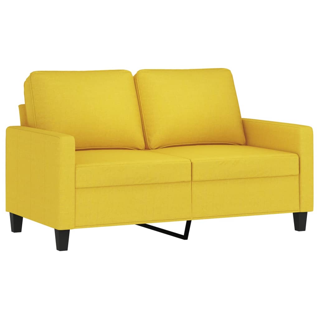 Tweezitsbank 120 cm stof lichtgeel