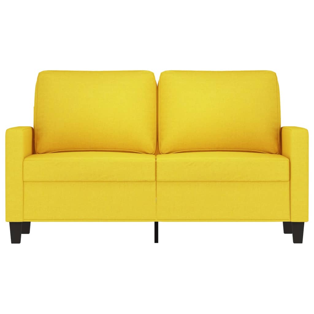 Tweezitsbank 120 cm stof lichtgeel