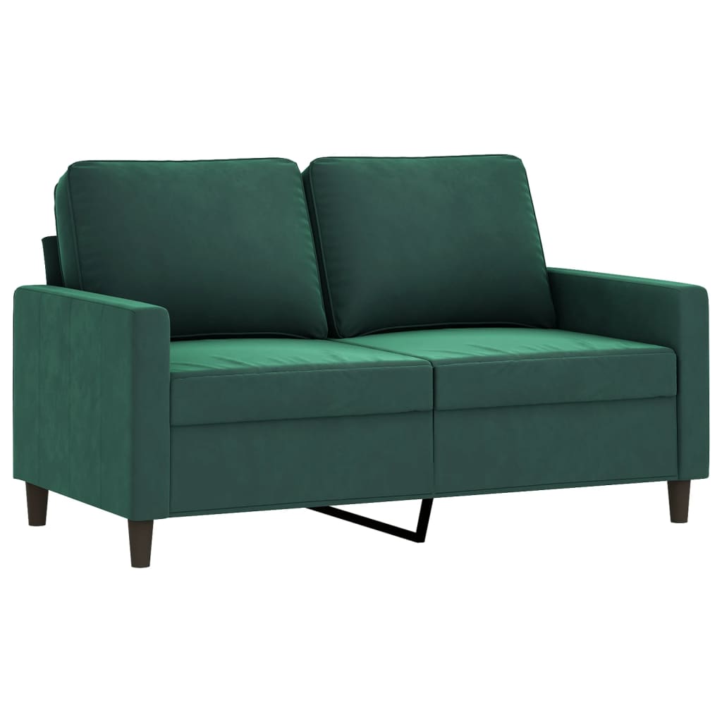 Tweezitsbank 120 cm fluweel donkergroen