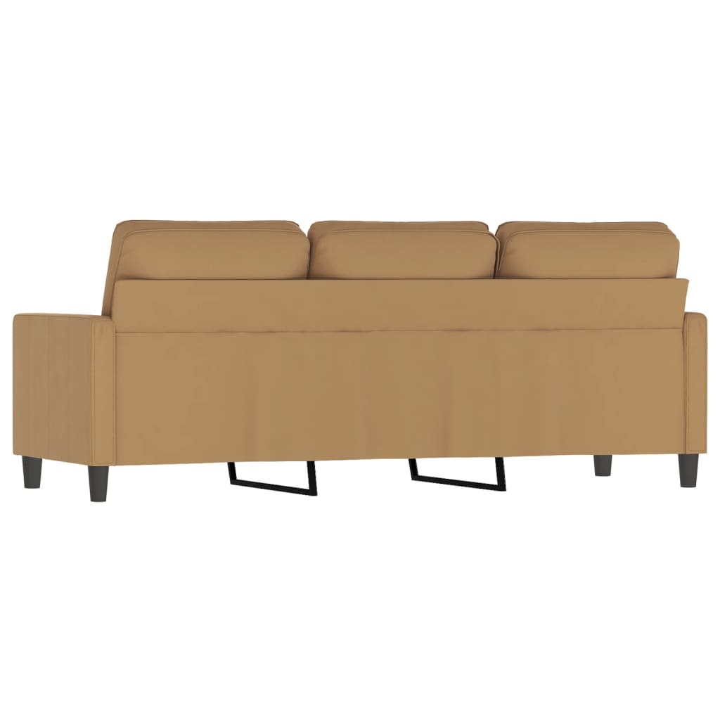 Driezitsbank 180 cm fluweel bruin