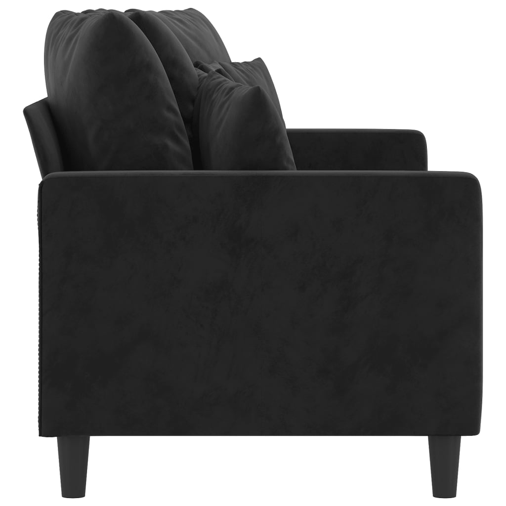 Tweezitsbank 140 cm fluweel zwart