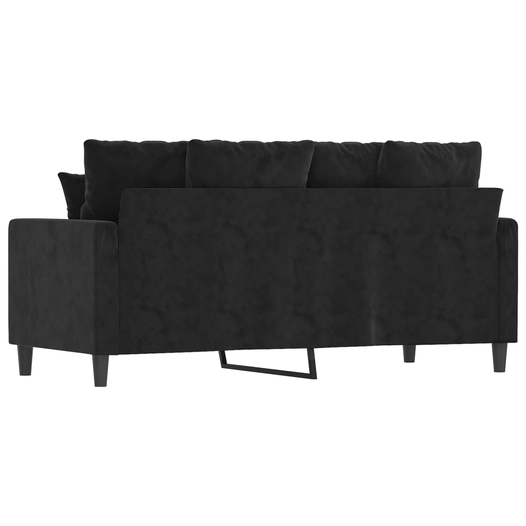 Tweezitsbank 140 cm fluweel zwart