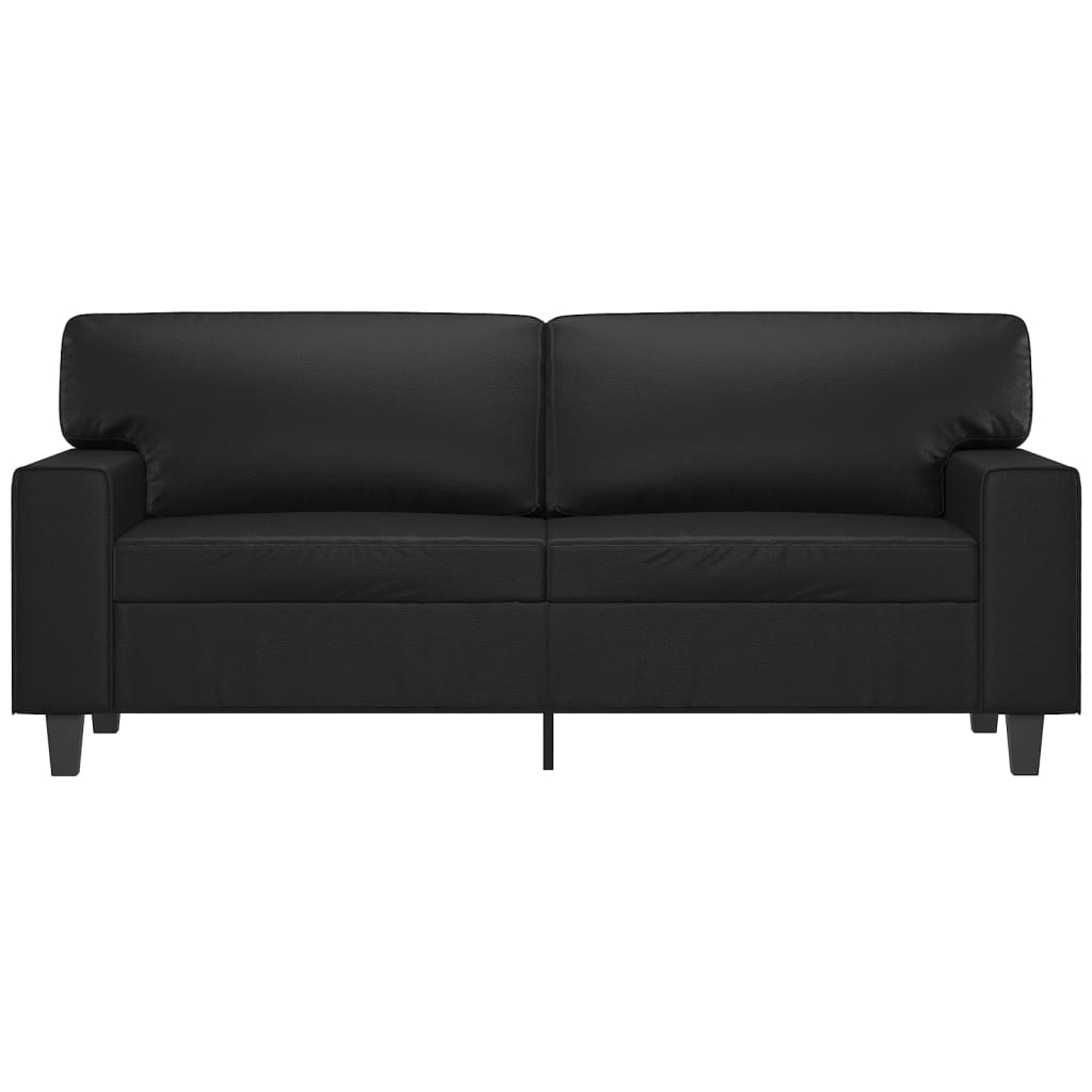 Tweezitsbank 140 cm kunstleer zwart