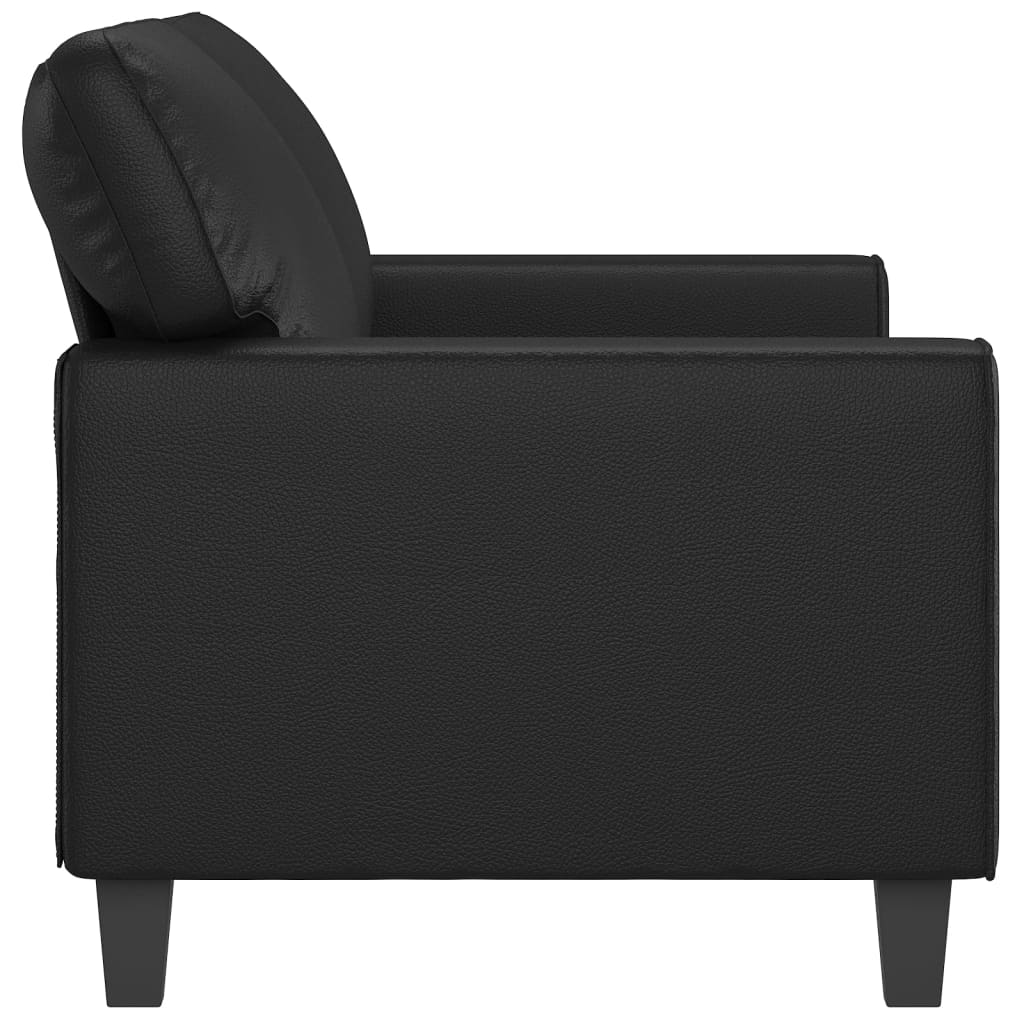 Tweezitsbank 140 cm kunstleer zwart