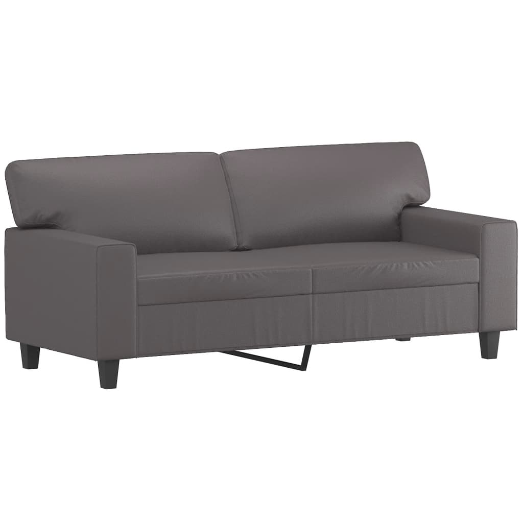 Tweezitsbank 140 cm kunstleer grijs