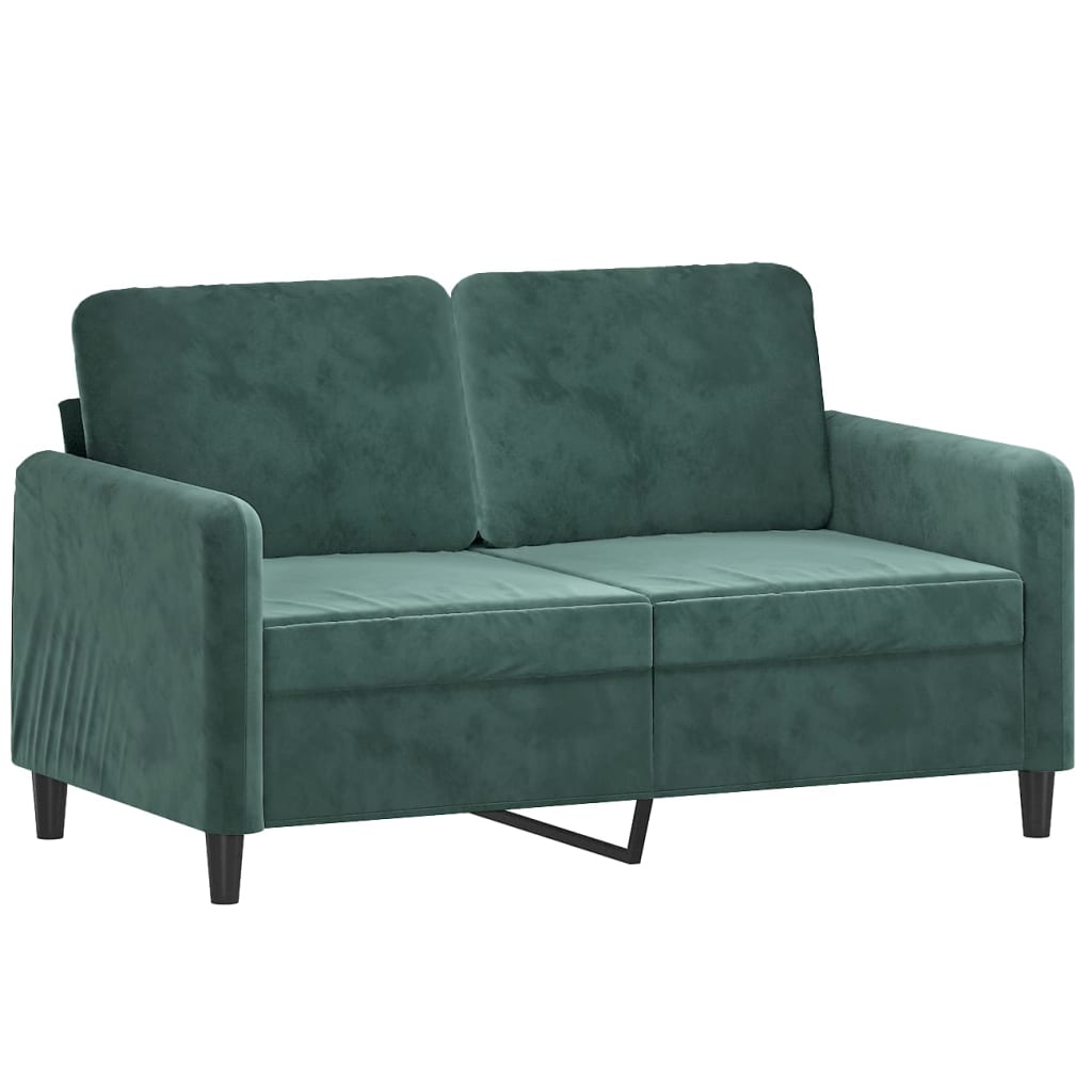Tweezitsbank 120 cm fluweel donkergroen