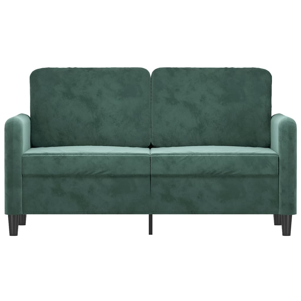 Tweezitsbank 120 cm fluweel donkergroen