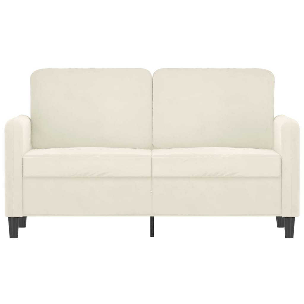 Tweezitsbank 120 cm fluweel crèmekleurig