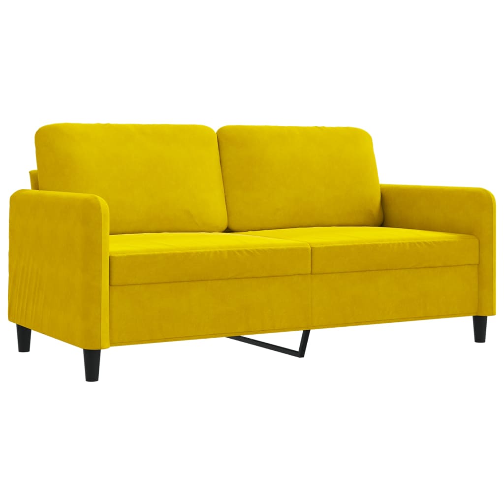 Tweezitsbank 140 cm fluweel geel