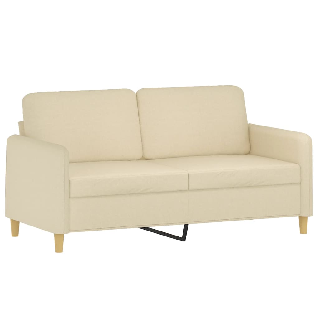 Tweezitsbank 140 cm stof crèmekleurig