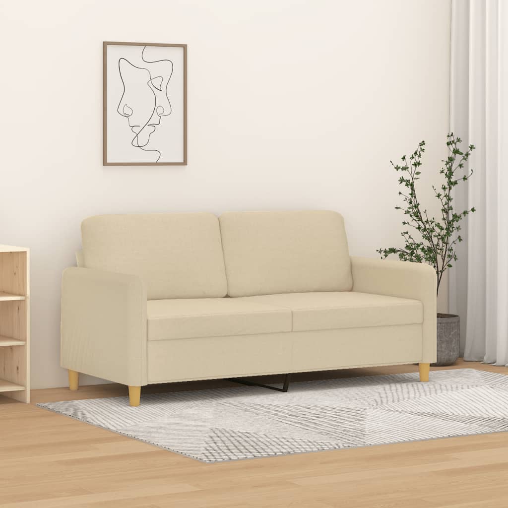 Tweezitsbank 140 cm stof crèmekleurig