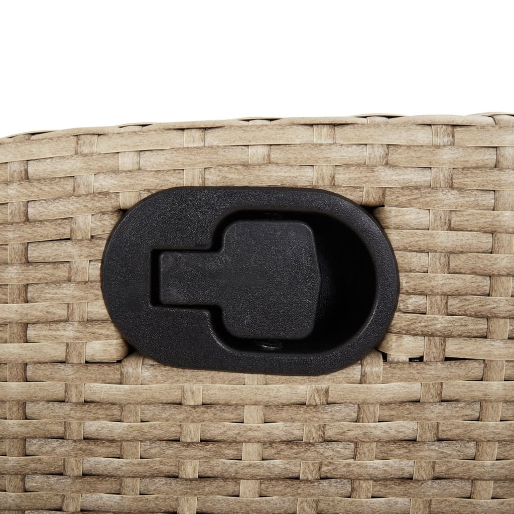 Tuinstoelen 2 st verstelbaar met voetensteun poly rattan beige