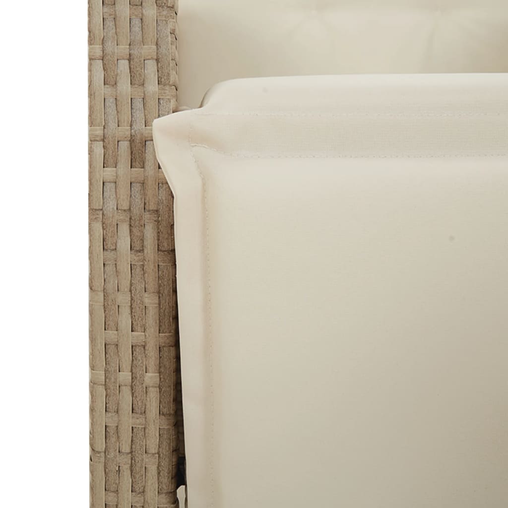 Tuinstoelen 2 st verstelbaar met voetensteun poly rattan beige