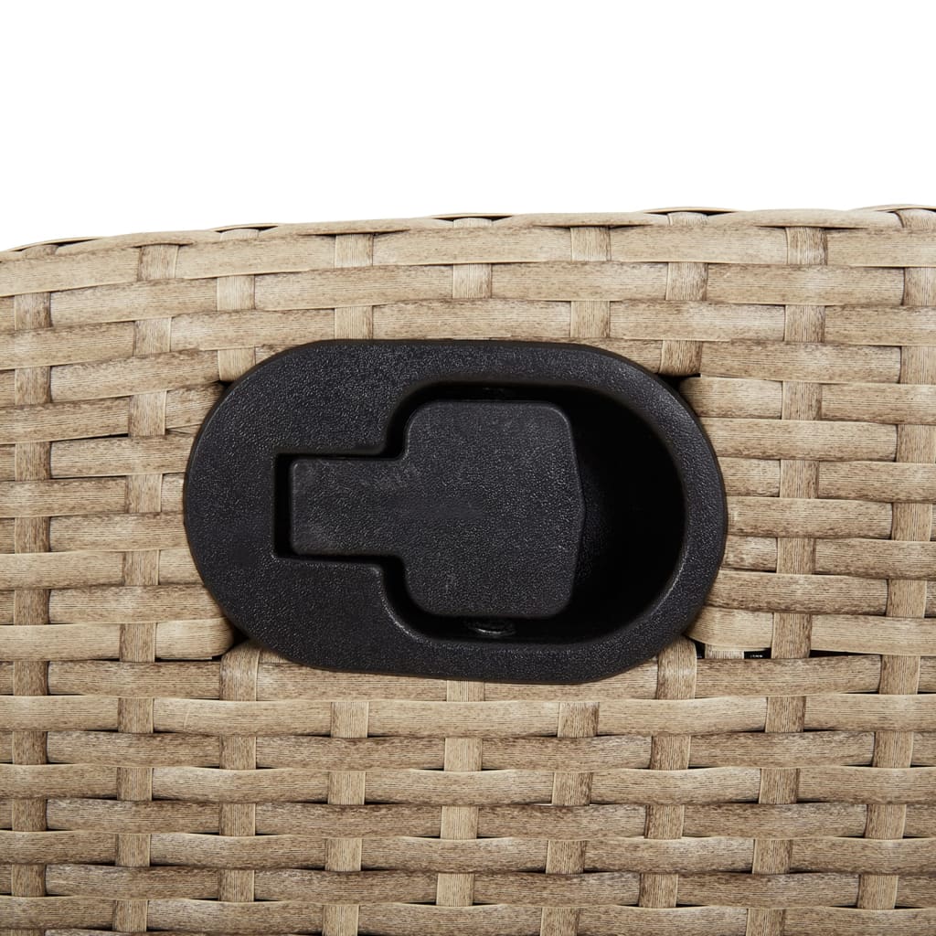 Tuinstoelen 2 st verstelbaar voetensteun poly rattan beige mix