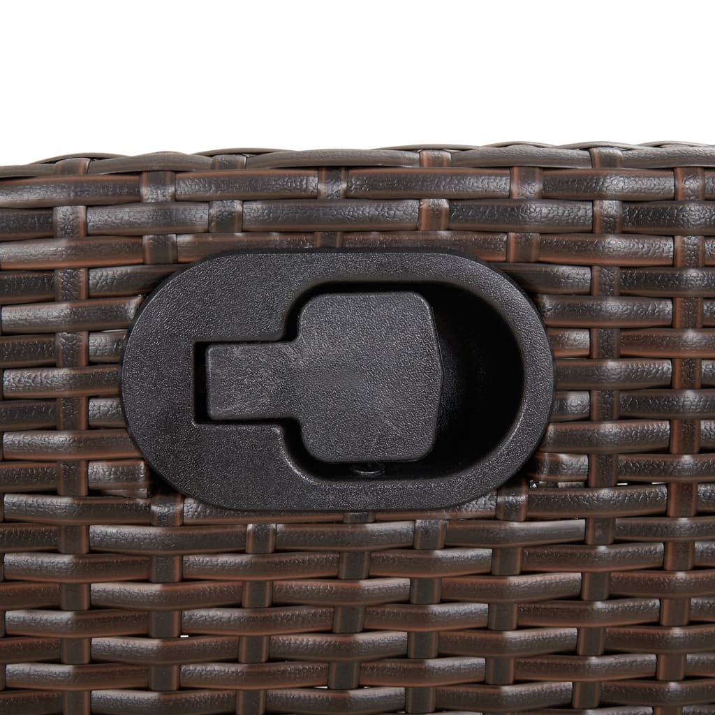 Tuinstoel verstelbaar met kussens poly rattan bruin