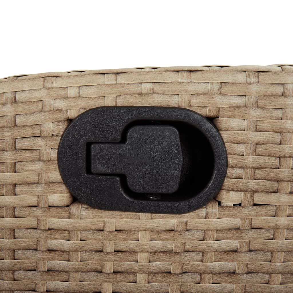 Tuinstoel verstelbaar met kussens poly rattan beige