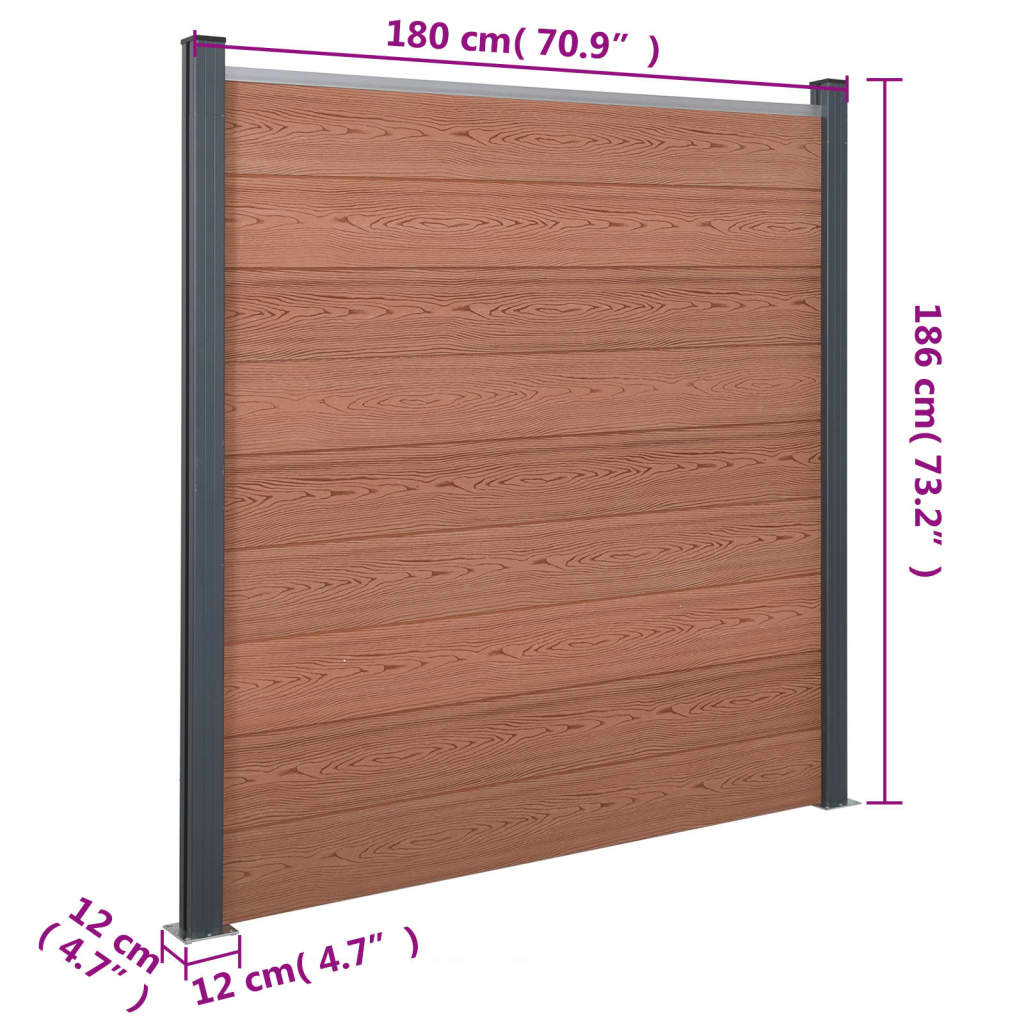 Schuttingpaneelset 180x186 cm HKC bruin