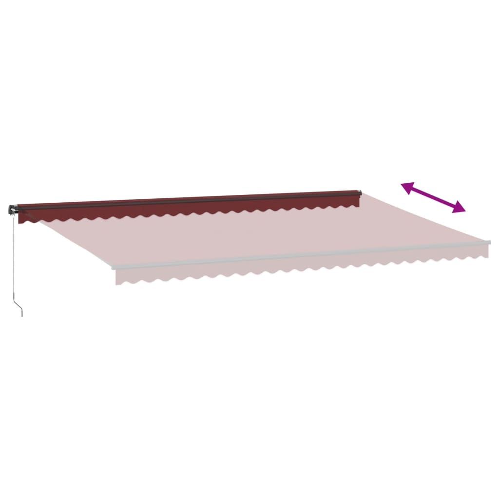 Luifel handmatig uittrekbaar 600x350 cm bordeauxrood