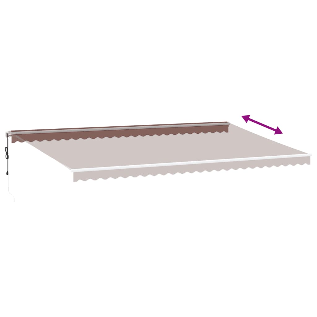 Luifel automatisch uittrekbaar met LED 600x300 cm bruin