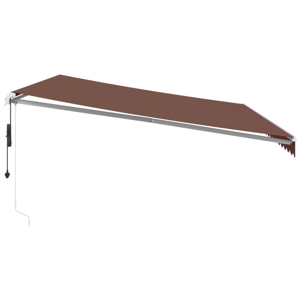 Luifel automatisch uittrekbaar met LED 500x350 cm bruin