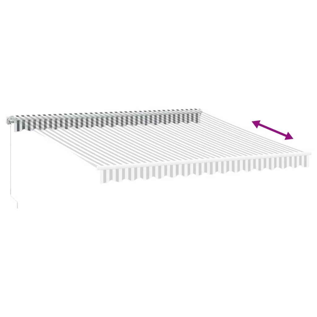 Luifel handmatig uittrekbaar en LED 400x300 cm antraciet en wit