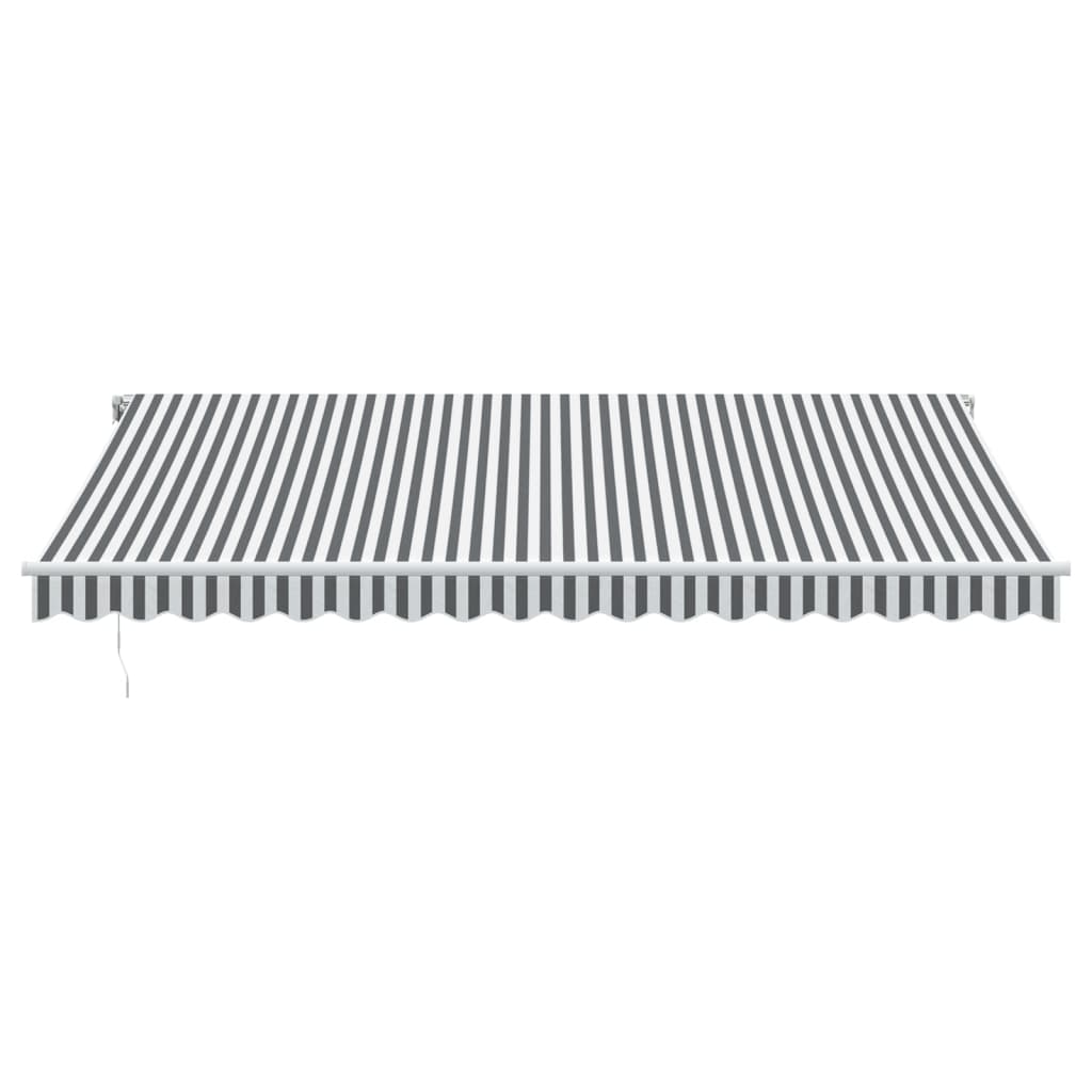 Luifel automatisch uittrekbaar LED 450x300 cm antraciet en wit