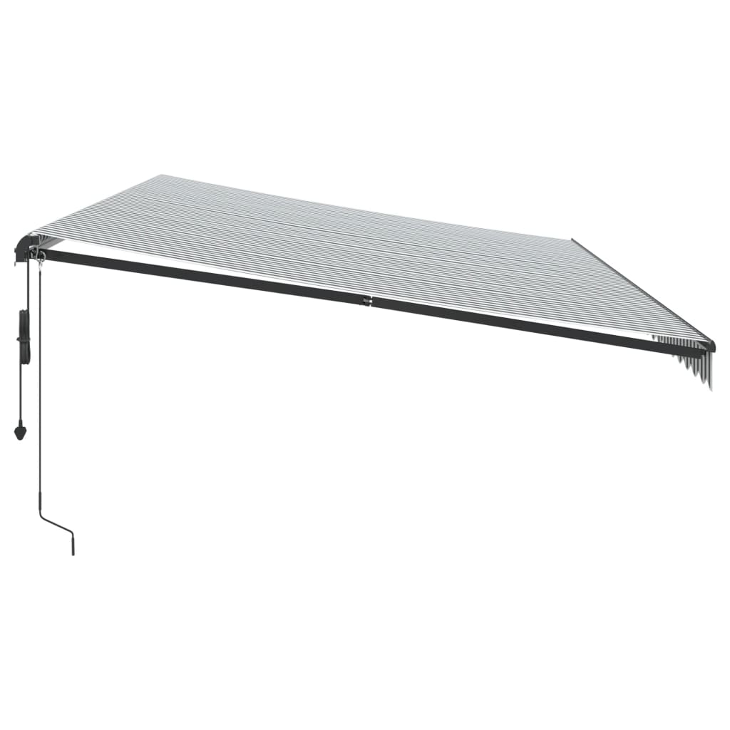 Luifel automatisch uittrekbaar 600x350 cm antraciet en wit