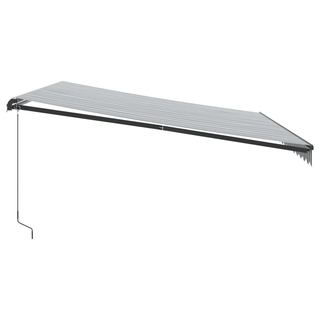 Luifel handmatig uittrekbaar en LED 450x300 cm antraciet en wit
